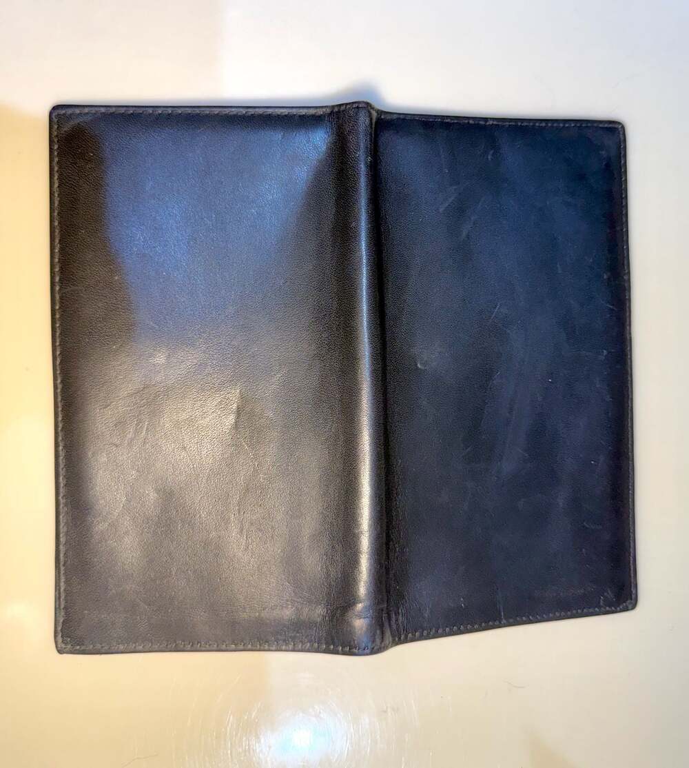 Saddler by Bosca Black Leather Long Bifold Breast Pocket Wallet